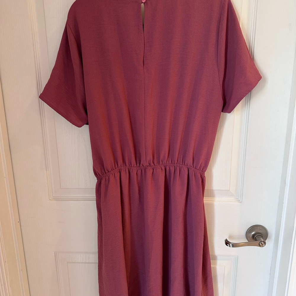 Gilli Dusty Mauve Tie-Waist Midi Dress - Picture 3 of 3